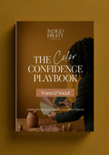 Book titled 'The Color Confidence Playbook' by Indigo Pruitt on a brown background